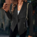 Draped Open Front Jacket for Women, Waterfall Lapel 5
