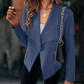 Draped Open Front Jacket for Women, Waterfall Lapel 6