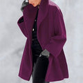 High Collar Wool Blend Cocoon Coat for Women 5