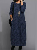 Long Sleeve Midi Dress with Side Pockets 4