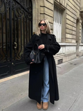 Belted Double-Breasted Wool Coat for Women 1