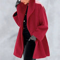 High Collar Wool Blend Cocoon Coat for Women 6