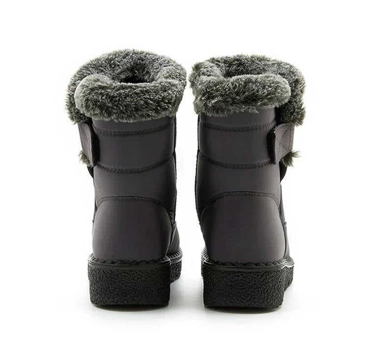 Women's Waterproof Snow Boots, Fur Lined with Strap
