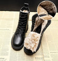 Sturdy Fur Lined Combat Boots for Women 5