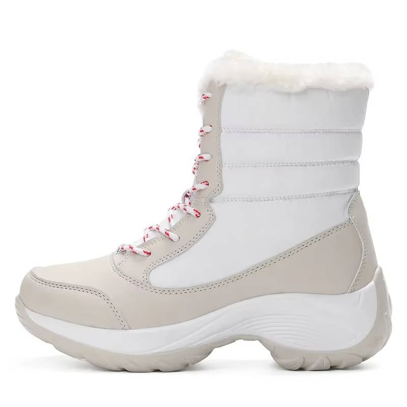 Women's Non-Slip Snow Boots, Quilted Lace-Up Hiking Style