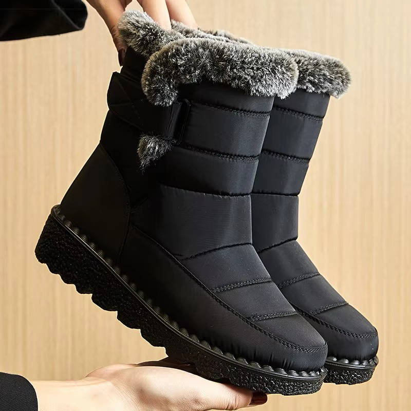 Women's Waterproof Snow Boots, Fur Lined with Strap