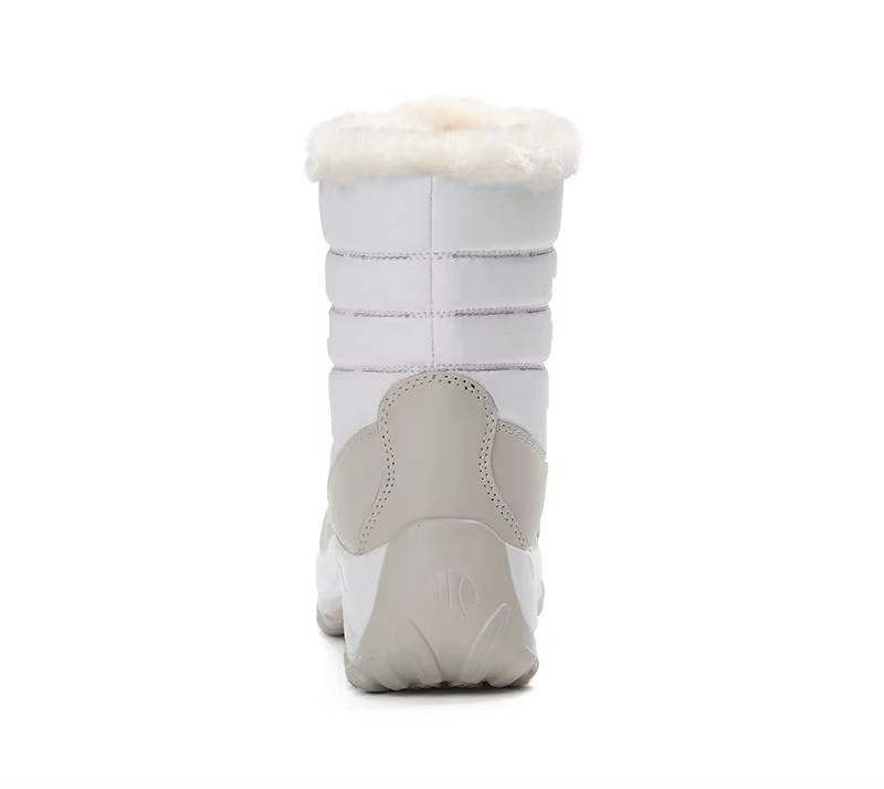 Women's Non-Slip Snow Boots, Quilted Lace-Up Hiking Style