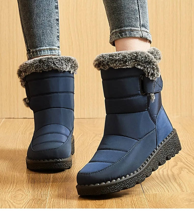 Women's Waterproof Snow Boots, Fur Lined with Strap