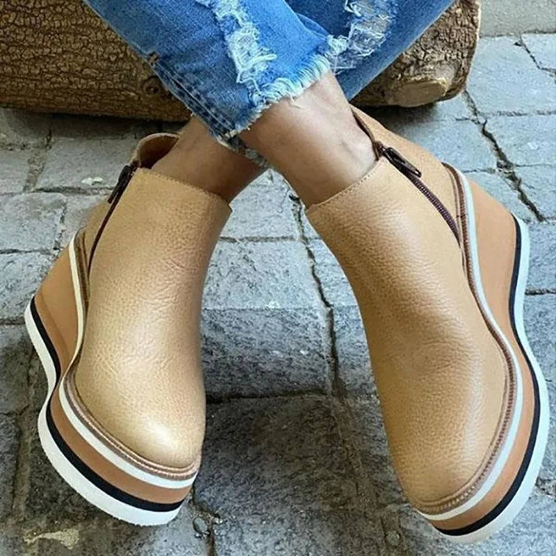 Women's Wedge Ankle Boots, All-Day Comfort Platform