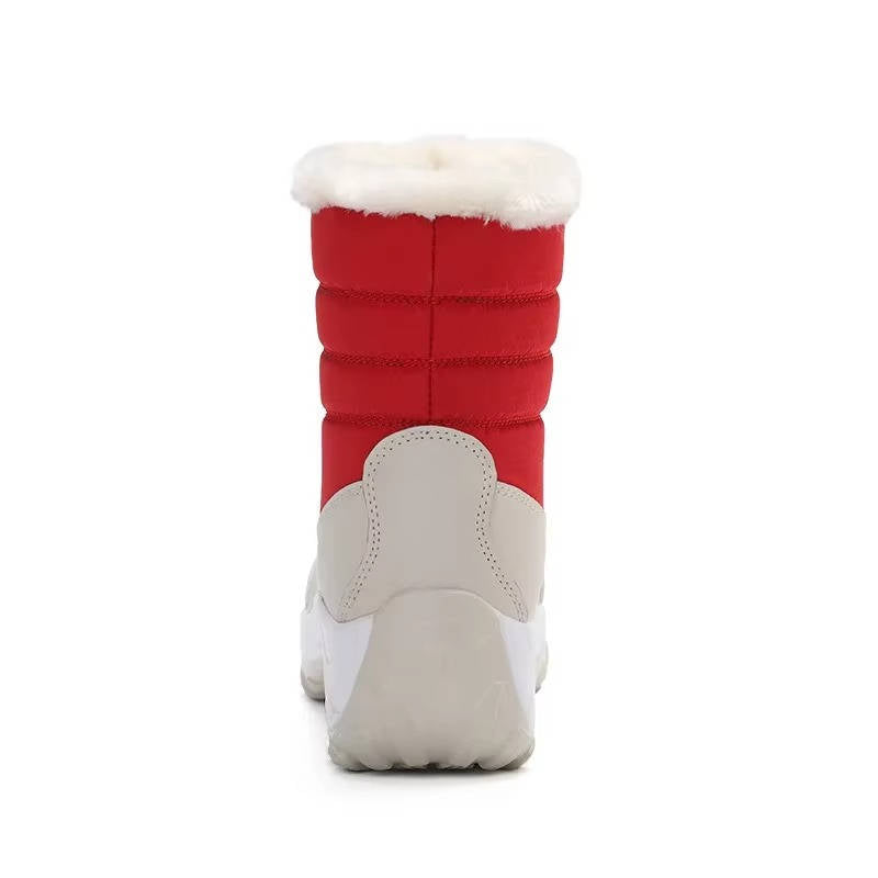 Women's Non-Slip Snow Boots, Quilted Lace-Up Hiking Style
