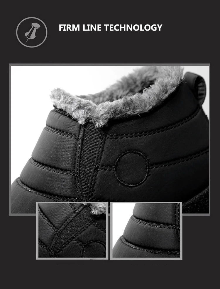 Women's Non-Slip Snow Boots, Waterproof Fur Lined Slip On