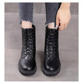 Sturdy Fur Lined Combat Boots for Women 2