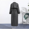 Lace-Up Double-Breasted Wool Overcoat for Women 4