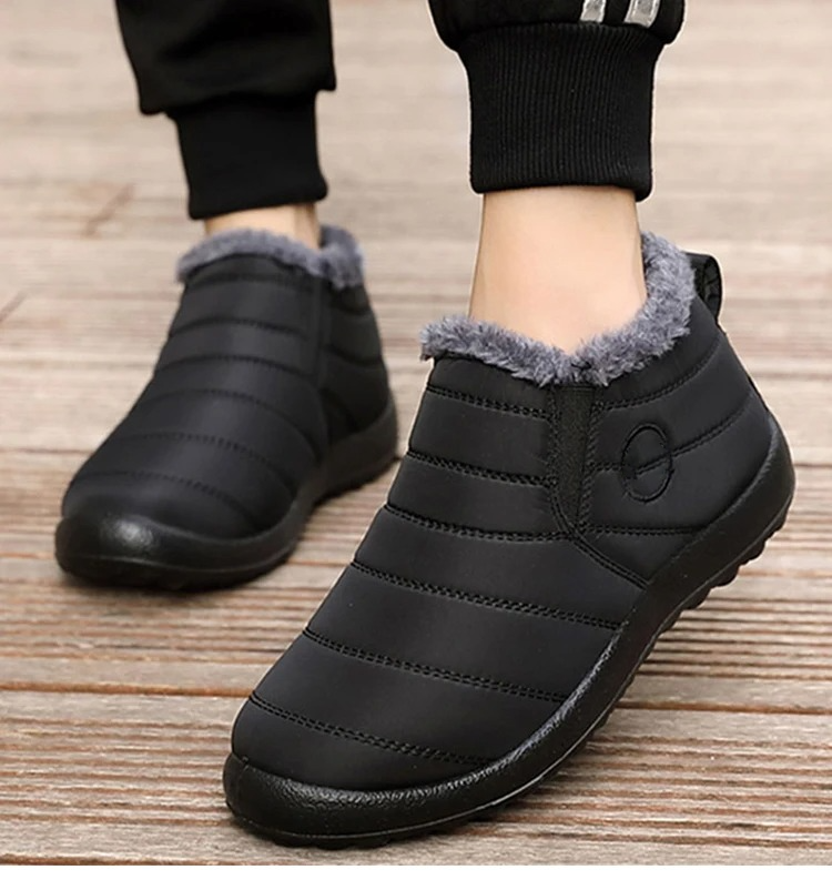 Women's Non-Slip Snow Boots, Waterproof Fur Lined Slip On