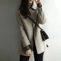 Belted Double-Breasted Short Wool Coat for Women 2