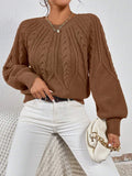 Britta | Cropped Cable Knit Crew Neck Sweater for Women 6