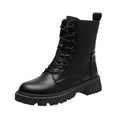 Women's Fur Lined Combat Boots, Lace-Up Chunky Sole 7
