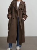 Belted Double-Breasted Wool Coat for Women 4