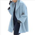 High Collar Wool Blend Cocoon Coat for Women 1
