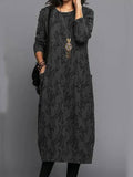 Long Sleeve Midi Dress with Side Pockets 6