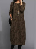 Long Sleeve Midi Dress with Side Pockets 5