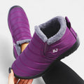 Women's Slip On Snow Boots, Quilted Fur Lined Ankle 12