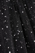 Women's Black Sequin Dress, Wrap V-Neck Long Sleeve Mini 17