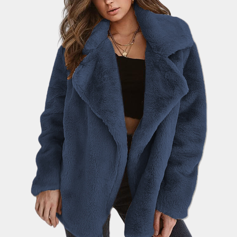 Wide Lapel Oversized Teddy Coat for Women