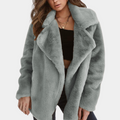 Wide Lapel Oversized Teddy Coat for Women 3