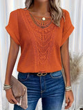 Svea | Chic Women's Crochet Knit Short Sleeve Top 3