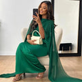 Women's Cape Maxi Dress Wedding Guest Formal 5
