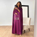 Women's Cape Maxi Dress Wedding Guest Formal 4