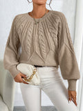 Tilda | Cropped Cable Knit Sweater with Lantern Sleeves for Women 13