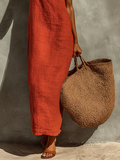Red Cotton Spaghetti Strap Square Neck Boho Midi Dress 5