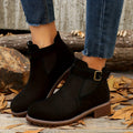 Gianna | Buckle Strap Block Heel Chelsea Boots for Women 4
