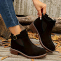 Gianna | Buckle Strap Block Heel Chelsea Boots for Women 6