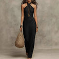 Halter Maxi Dress Sleeveless Criss Cross Neckline Bohemian 6