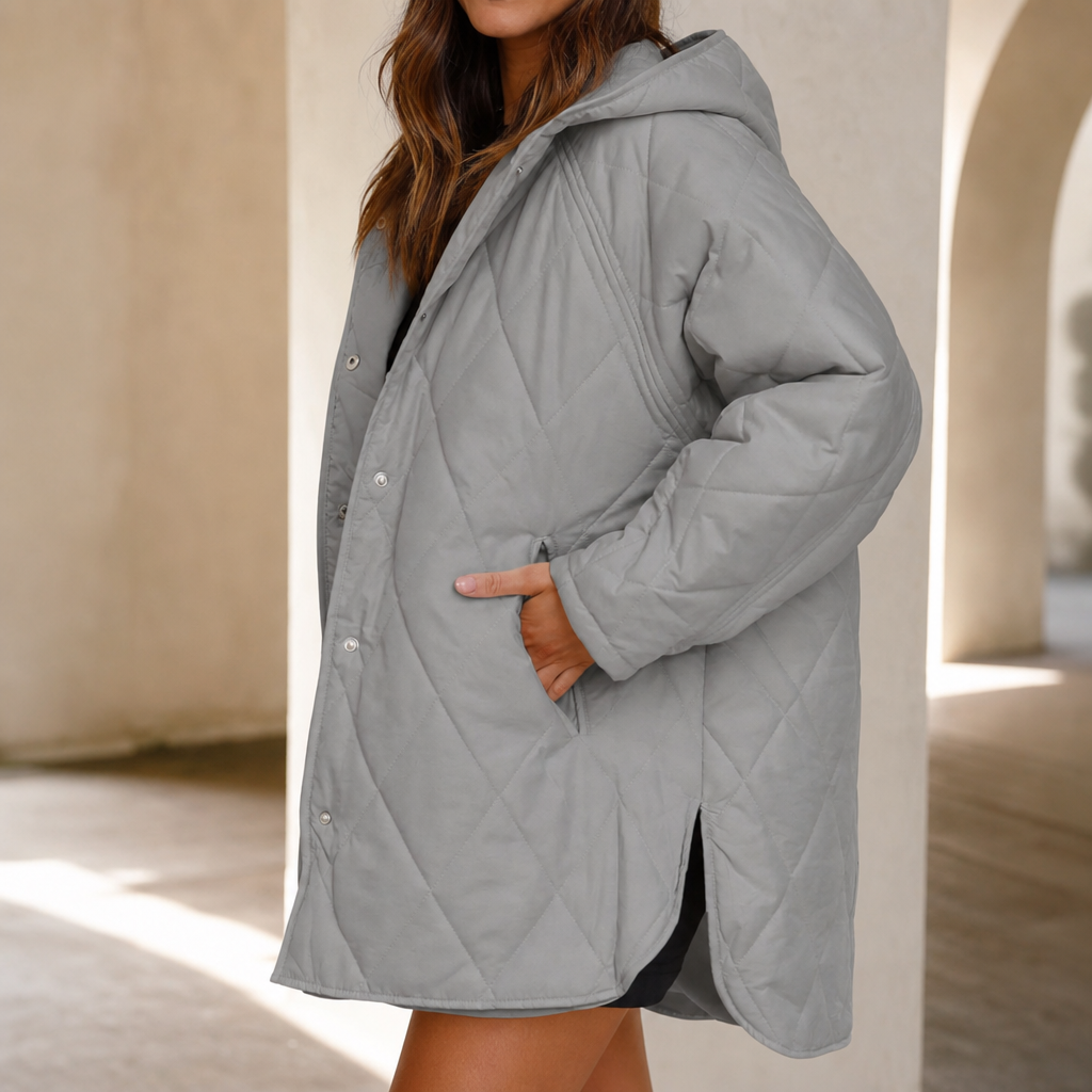 Wearbella | Diamond Quilted Hooded Puffer Jacket for Women