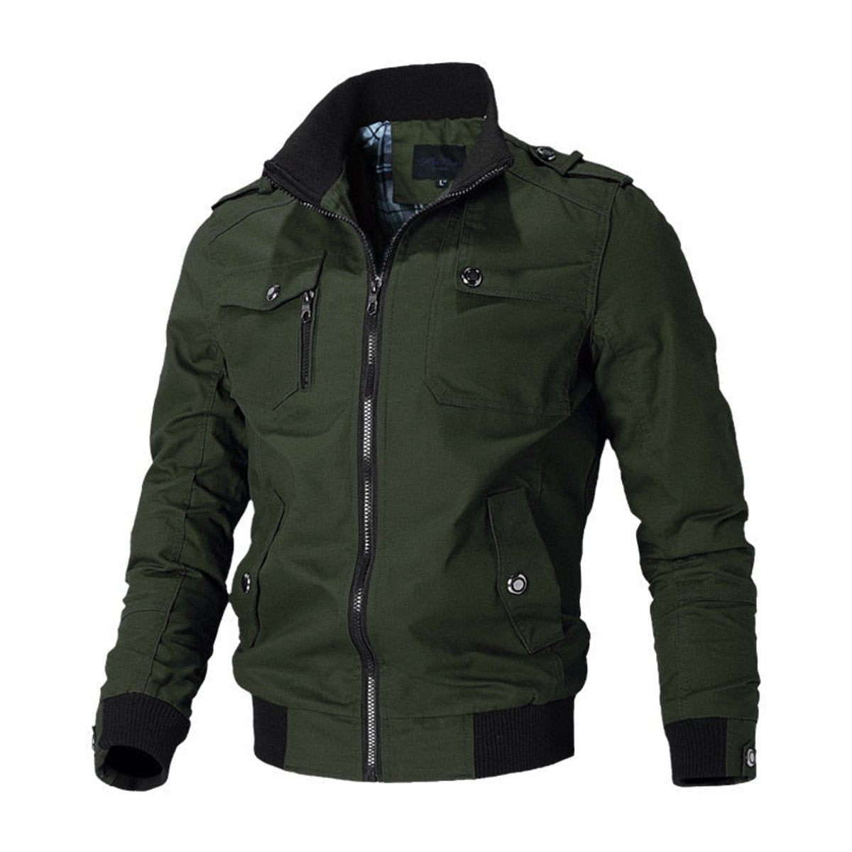 Andreas | Military Bomber Jacket with Zip Chest Pockets for Men