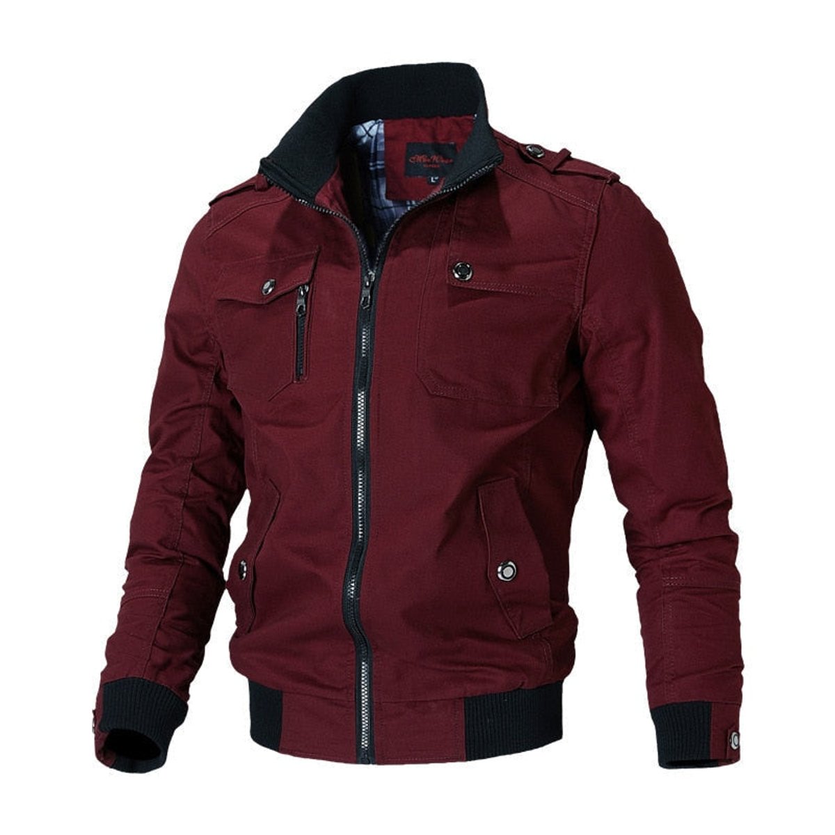 Andreas | Military Bomber Jacket with Zip Chest Pockets for Men