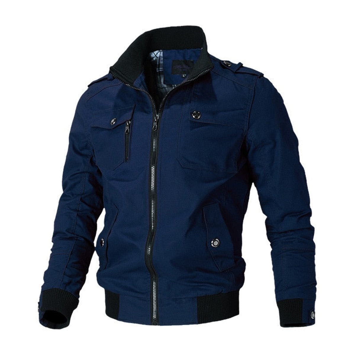 Andreas | Military Bomber Jacket with Zip Chest Pockets for Men