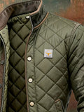 Sebastian | Green Quilted Padded Bomber Jacket for Men 2
