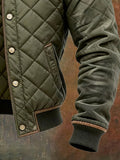 Sebastian | Green Quilted Padded Bomber Jacket for Men 3