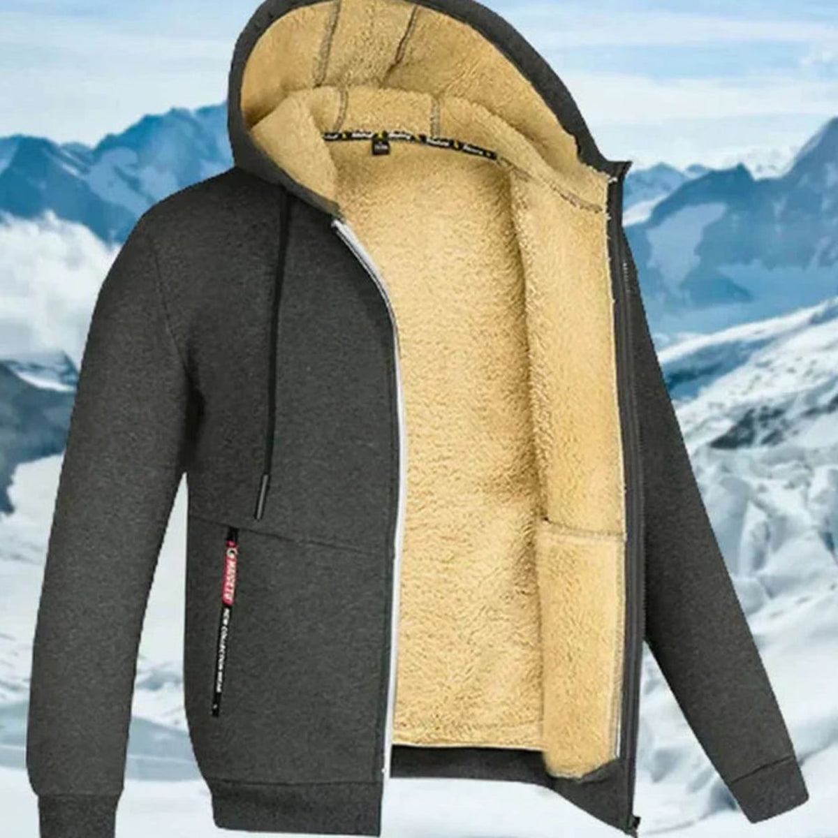 Tobias | Fleece-Lined Hooded Zip-Up Winter Jacket for Men