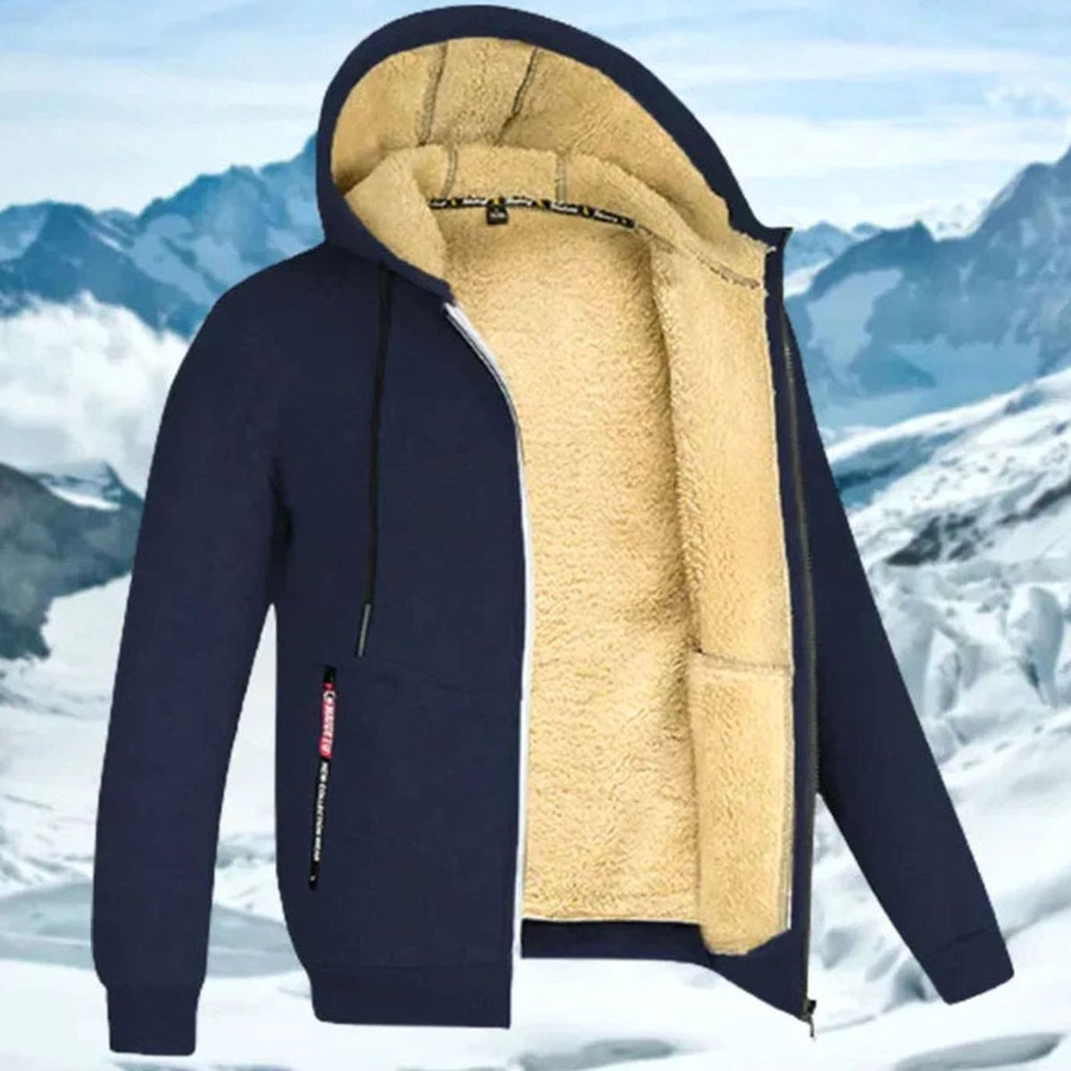 Tobias | Fleece-Lined Hooded Zip-Up Winter Jacket for Men