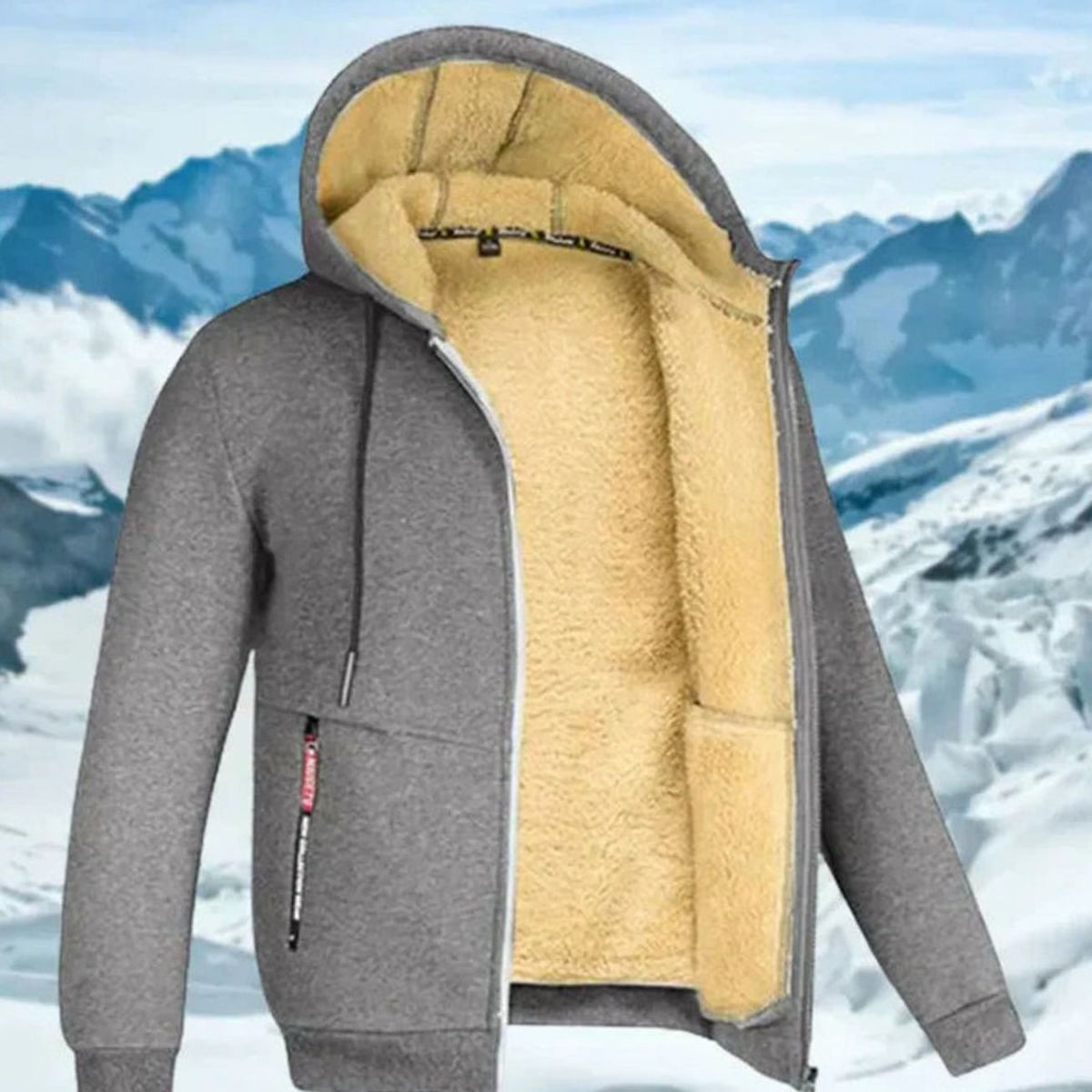 Tobias | Fleece-Lined Hooded Zip-Up Winter Jacket for Men