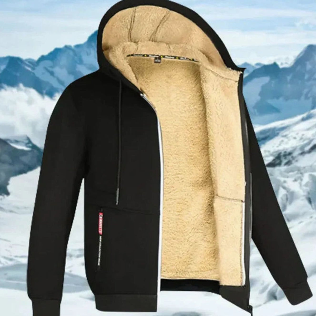 Tobias | Fleece-Lined Hooded Zip-Up Winter Jacket for Men