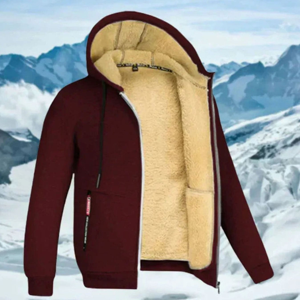 Tobias | Fleece-Lined Hooded Zip-Up Winter Jacket for Men