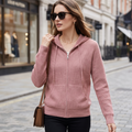 Ingrid | Sporty Women's Wool Ribbed Hood Cardigan 5