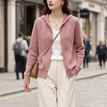 Ingrid | Sporty Women's Wool Ribbed Hood Cardigan 6